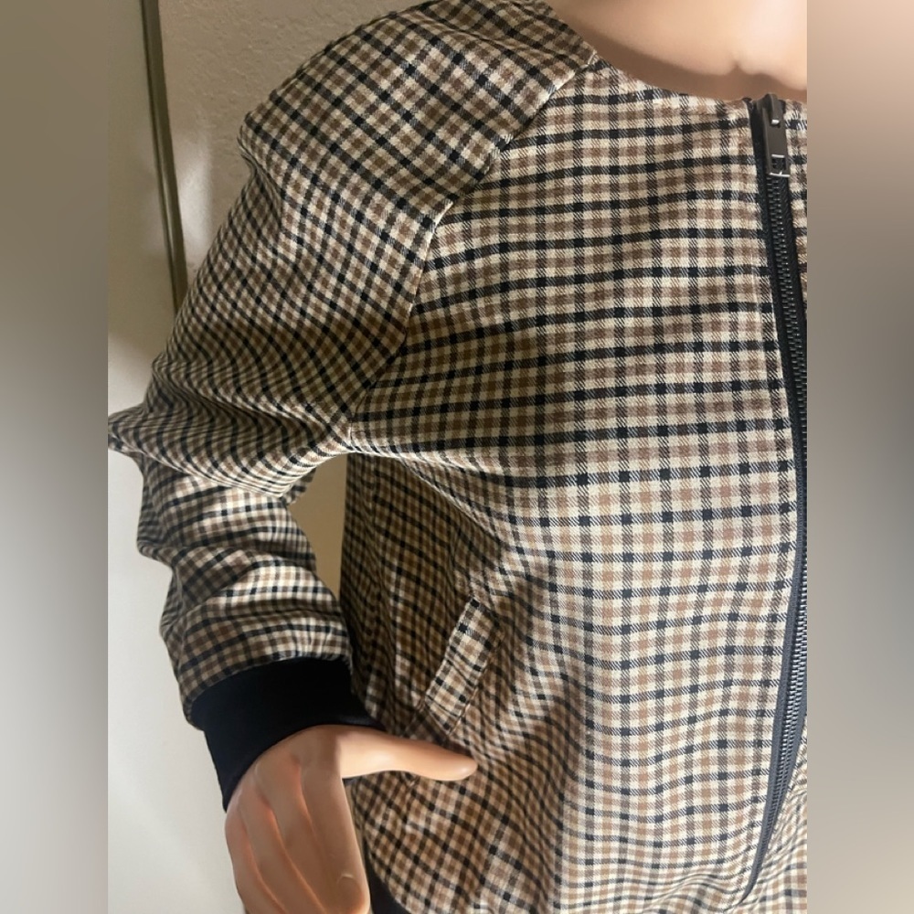 🧡 Who What Wear Plaid Bomber Jacket NWT Small Zip Front - Picture 4 of 6
